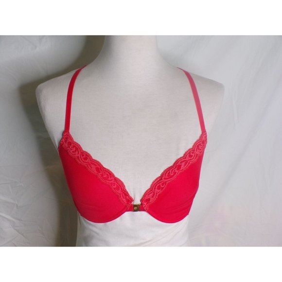 NATORI Feathers UW T-Back Front Close Bra #735023 Bright Coral 32D NEW - Picture 6 of 8